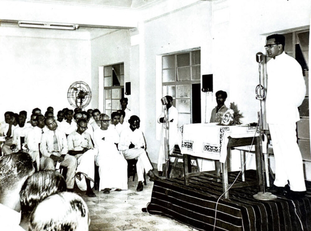 T S Krishna addressing employees of International Instruments