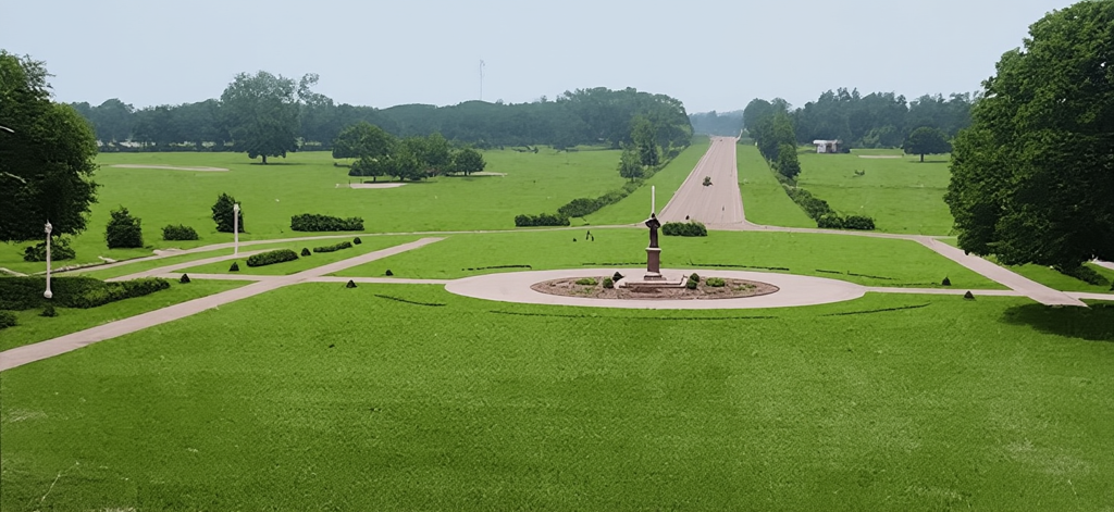 This is the scene Lady Banerji would have seen from her seat, with the statue of Dewan K Seshadri Iyer in the distance